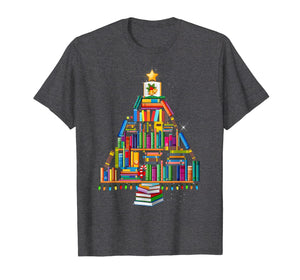 Merry Christmas Library Tree Gift For Book Lover Librarian T-Shirt