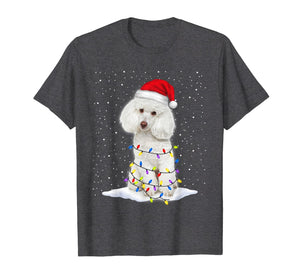 Poodle Santa Christmas Tree Lights Xmas Gifts T-Shirt-931591