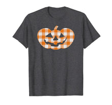 Load image into Gallery viewer, Plaid Jack-O-Lantern Pumpkin Country Farmhouse Style T-Shirt
