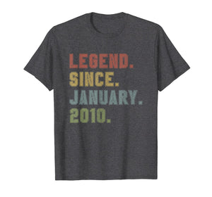 Legend Since January 2010 10th Birthday 10 Years Old Gifts T-Shirt-3194170