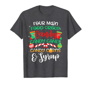 Four Main Food Groups Elf Buddy Christmas Pajama Xmas Gifts T-Shirt-3112313