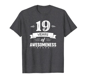 Funny shirts V-neck Tank top Hoodie sweatshirt usa uk au ca gifts for 19 Years Of Awesomeness T-shirt Birthday Gift T-Shirt 1829787