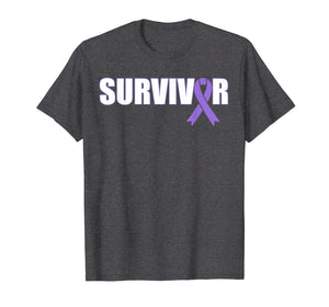 Funny shirts V-neck Tank top Hoodie sweatshirt usa uk au ca gifts for Pancreatic Cancer Survivor T-Shirt - Purple Ribbon Shirt 2647367