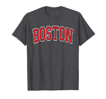 Load image into Gallery viewer, Boston T Shirt - Varsity Style Red Text
