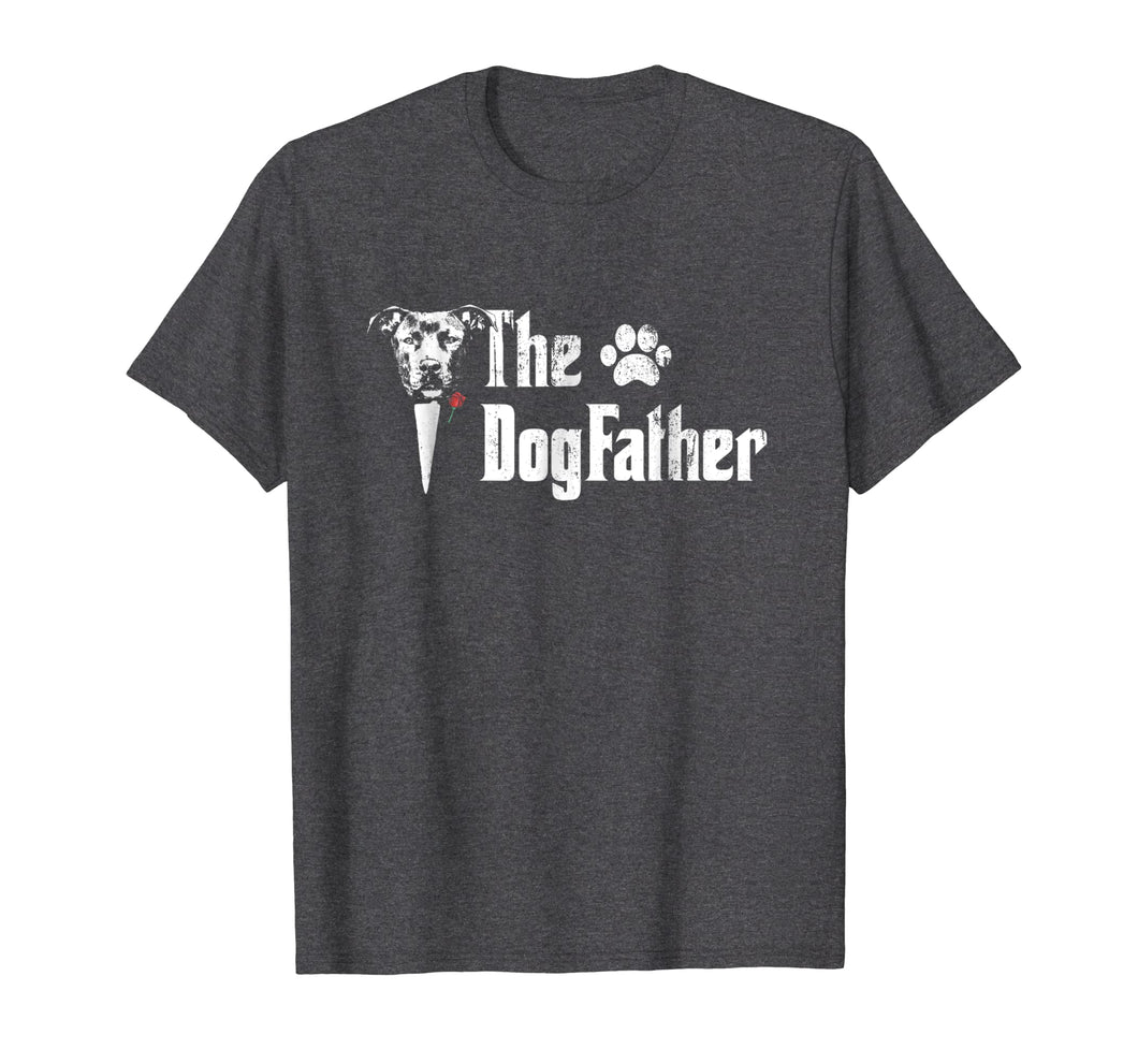 Mens The Dogfather Pitbull Dog Dad Tshirt Father's Day Gift