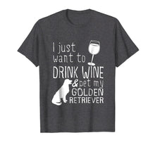 Load image into Gallery viewer, Funny shirts V-neck Tank top Hoodie sweatshirt usa uk au ca gifts for I Just Want To Drink Wine And Pet My Golden Retriever Tshirt 2099233
