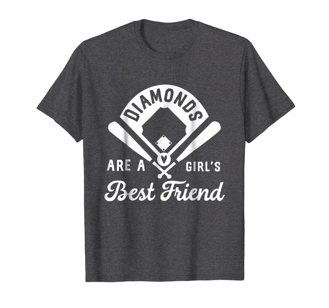 Funny shirts V-neck Tank top Hoodie sweatshirt usa uk au ca gifts for Diamonds Are A Girl's Best Friend Shirt Baseball Softball 1570814