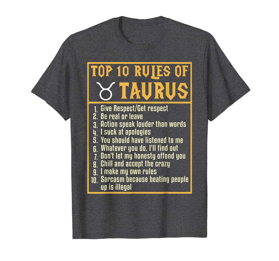 Funny shirts V-neck Tank top Hoodie sweatshirt usa uk au ca gifts for Birthday Gifts Idea Top 10 Rules of Taurus Zodiac T-shirt 3407387