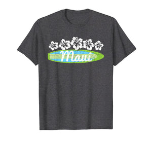 Funny shirts V-neck Tank top Hoodie sweatshirt usa uk au ca gifts for Maui Vintage T-Shirt: Surf Hibiscus Flower Tee 1109779