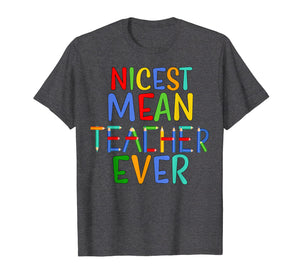 Funny shirts V-neck Tank top Hoodie sweatshirt usa uk au ca gifts for Nicest Mean Teacher Ever Tshirt Funny Teacher Gifts 1315335