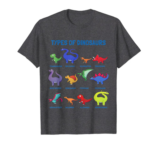 Funny shirts V-neck Tank top Hoodie sweatshirt usa uk au ca gifts for Types of Dinosaurs T Shirt for Kids Dino Identification Tee 643426