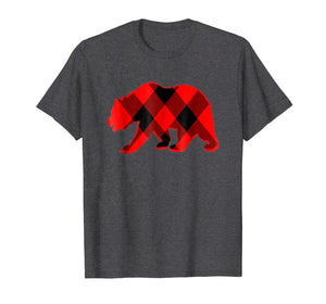 Plaid Shirts For Men Women Kids-Bear Christmas T Shirt