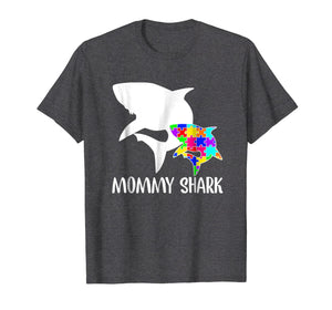 Funny shirts V-neck Tank top Hoodie sweatshirt usa uk au ca gifts for Mommy Shark Autism Awareness T-shirt For Mom Mother 641194