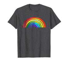 Load image into Gallery viewer, Rainbow T-Shirt Simple Style Basic Glossy Stripe Design
