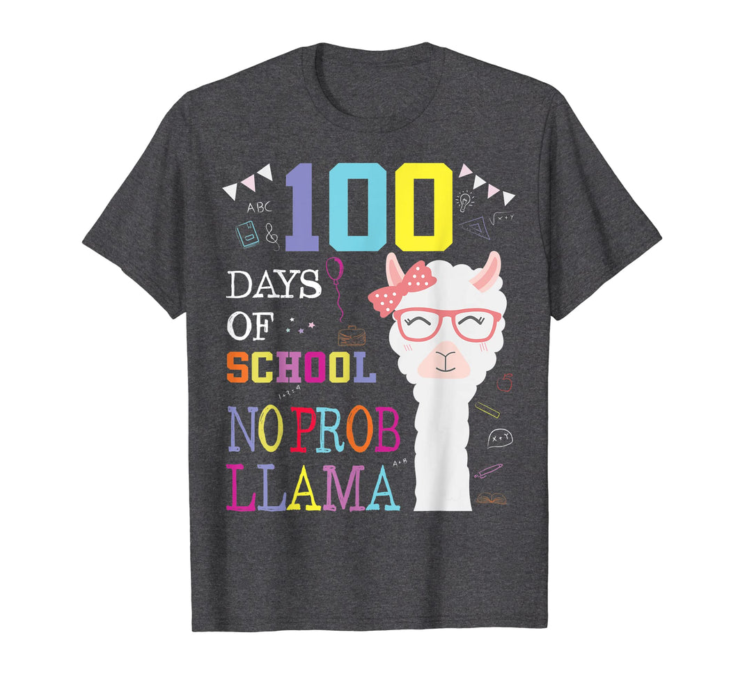 Funny shirts V-neck Tank top Hoodie sweatshirt usa uk au ca gifts for 100 Days of School Shirt No Probllama Llama 100th day tshirt 1594432