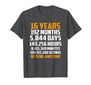 Funny shirts V-neck Tank top Hoodie sweatshirt usa uk au ca gifts for 16th Birthday Countdown 16 Years Old Being Awesome T-Shirt 2473734