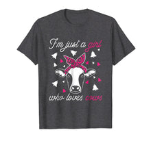 Load image into Gallery viewer, Funny shirts V-neck Tank top Hoodie sweatshirt usa uk au ca gifts for Cow Funny Tshirt - I&#39;m Just A Girl Who Loves Cows Farmer 2112225

