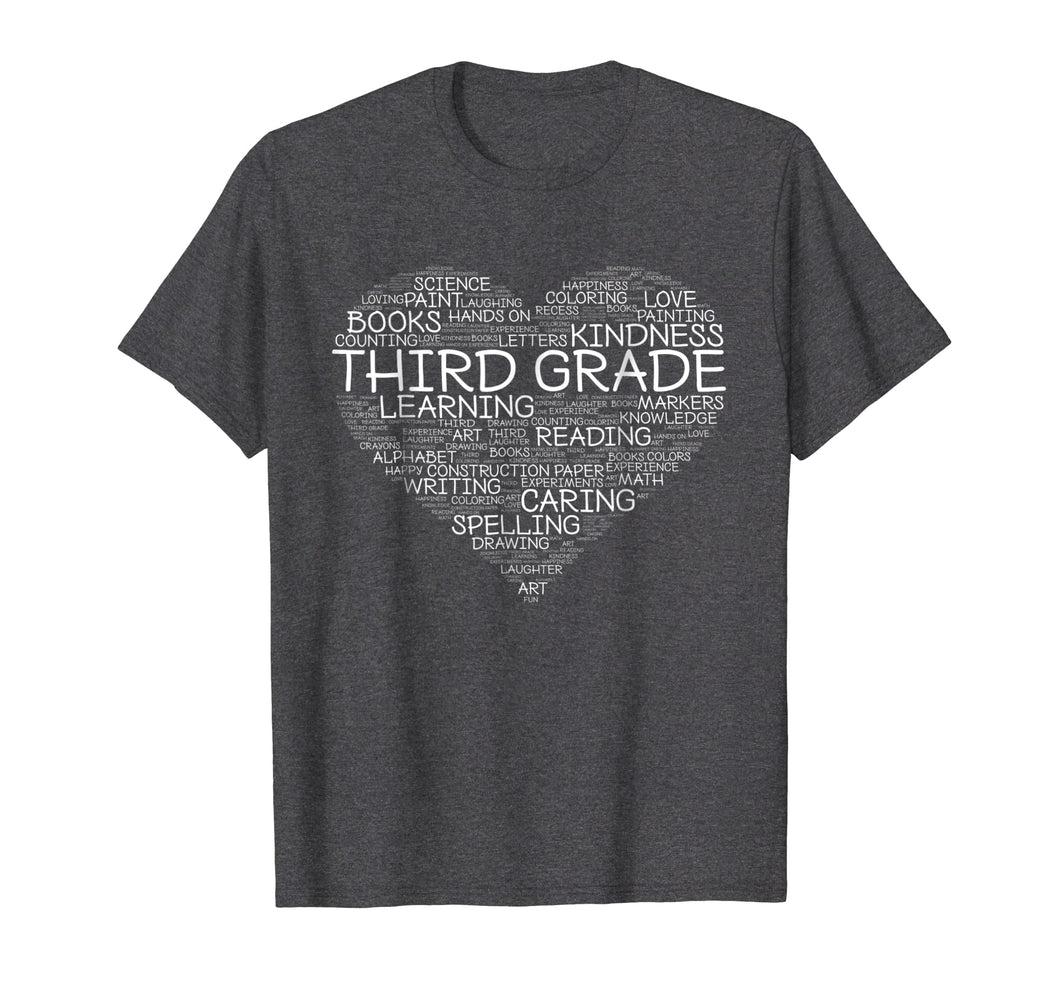 Funny shirts V-neck Tank top Hoodie sweatshirt usa uk au ca gifts for Third Grade Word Heart T-Shirt 3rd Grade Student & Teacher 241038
