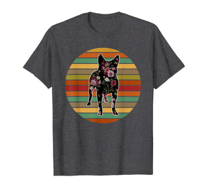 Funny shirts V-neck Tank top Hoodie sweatshirt usa uk au ca gifts for Vintage Floral Australian Cattle Dog Distressed T-shirt 2001439