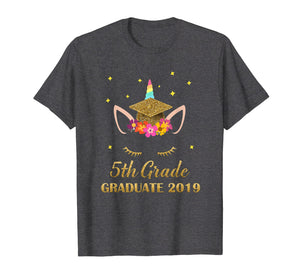 Funny shirts V-neck Tank top Hoodie sweatshirt usa uk au ca gifts for Unicorn Face Flower Graduation 5TH Grade T shirt Girls Kids 1451084
