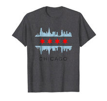 Load image into Gallery viewer, Funny shirts V-neck Tank top Hoodie sweatshirt usa uk au ca gifts for Chicago Skyline Windy City Flag T-Shirt - I Love Chicago 1452429
