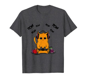 Funny shirts V-neck Tank top Hoodie sweatshirt usa uk au ca gifts for Gamer Cat T-Shirt Cute Ginger Cat Gaming Shirt 734638