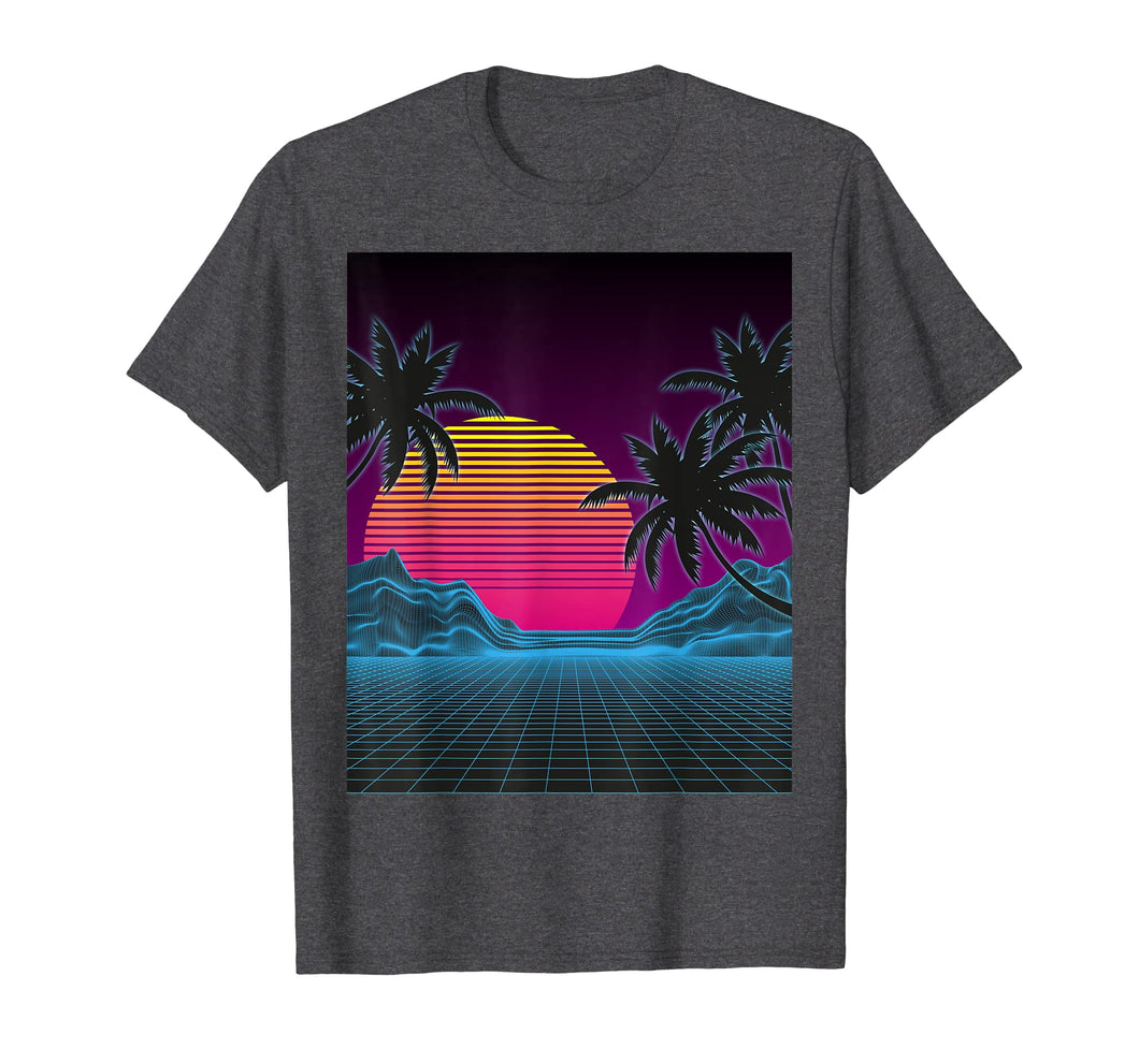 Funny shirts V-neck Tank top Hoodie sweatshirt usa uk au ca gifts for Vaporwave Aesthetic Sunset Mountains Palms Retro T Shirt 3374171
