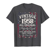 Load image into Gallery viewer, Vintage Made in 1958 T-Shirt 61st Birthday USA Flag
