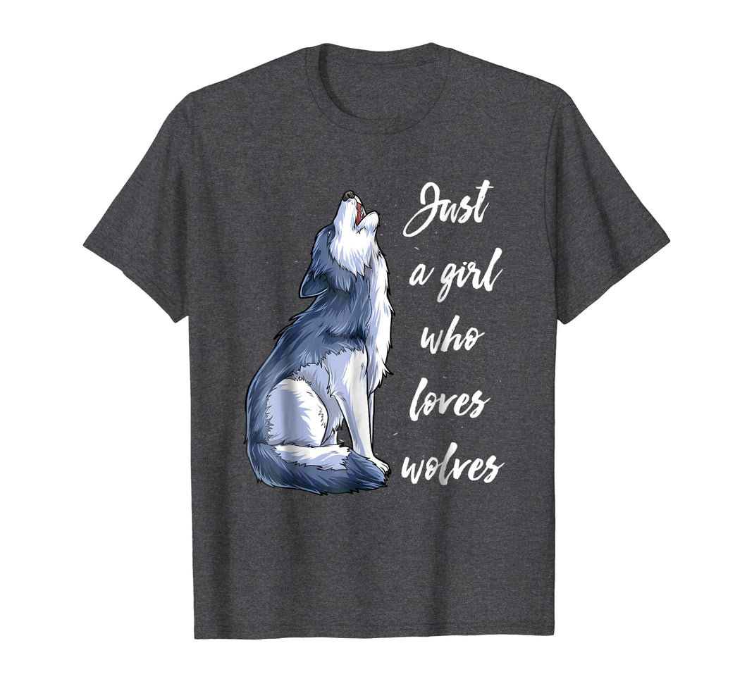 Just A Girl Who Loves Wolves T Shirt Wolf Shirt Women Gifts