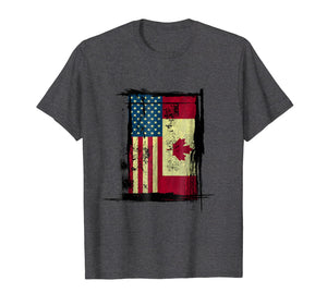 Funny shirts V-neck Tank top Hoodie sweatshirt usa uk au ca gifts for Canadian American Flag T-Shirt - Vintage Canada USA Tee 1084438
