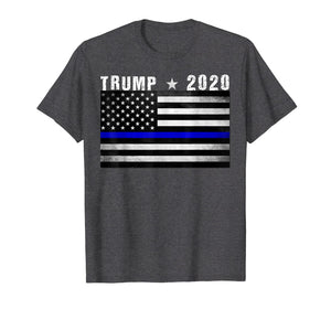 Funny shirts V-neck Tank top Hoodie sweatshirt usa uk au ca gifts for Thin Blue Line Trump 2020 T-shirt American Flag blue line 1367524