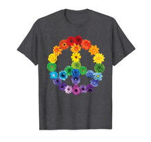 Load image into Gallery viewer, Spring Flowers Peace Sign T-Shirt Daisies Roses Rainbow 415217
