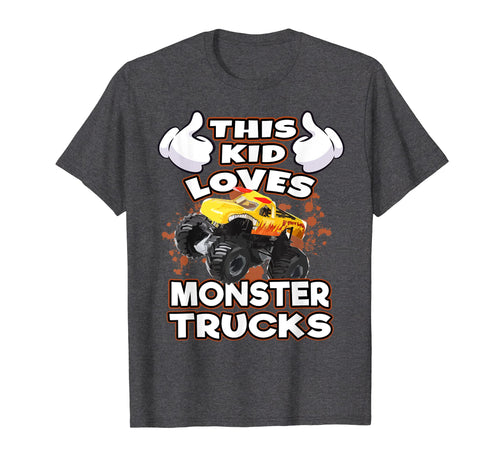Funny shirts V-neck Tank top Hoodie sweatshirt usa uk au ca gifts for This Kid Loves Monster Trucks T-Shirt 1271159