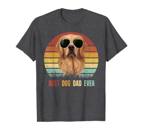 Mens Best Dog Dad Ever Golden Retriever Tshirt Father's Day Gifts 127868
