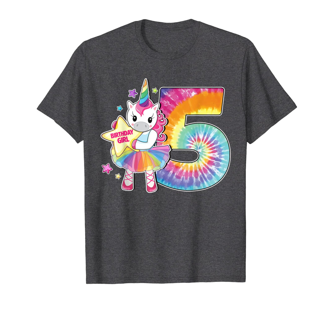 Funny shirts V-neck Tank top Hoodie sweatshirt usa uk au ca gifts for 5th Birthday Unicorn Shirt Gift for Girls Age 5 Tie Dye Tee 996903