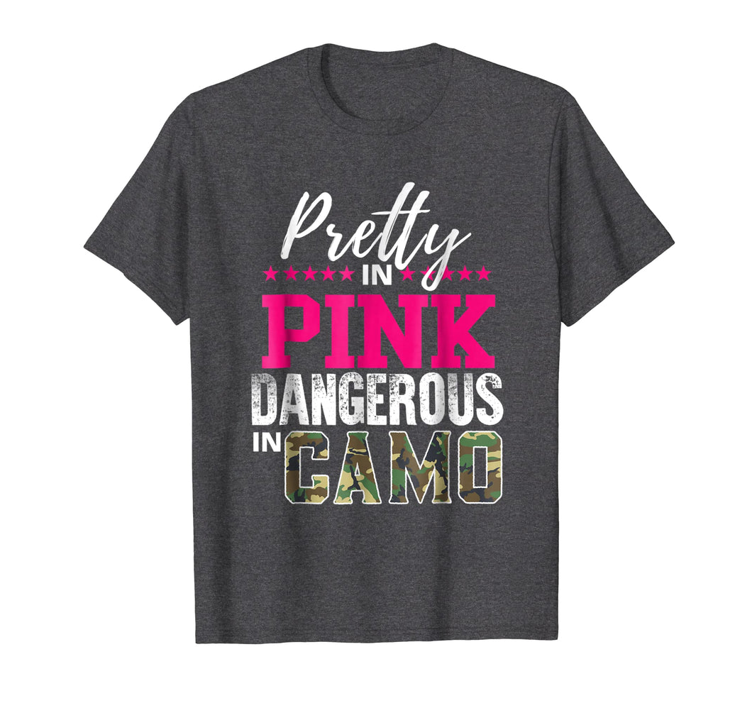 Funny shirts V-neck Tank top Hoodie sweatshirt usa uk au ca gifts for Pretty Pink Dangerous Camo T Shirt Hunting Girl 1397645