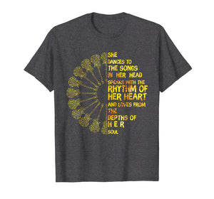 Funny shirts V-neck Tank top Hoodie sweatshirt usa uk au ca gifts for She Dances To The Songs In Her Head Hippie Guitar T-shirt 2405538