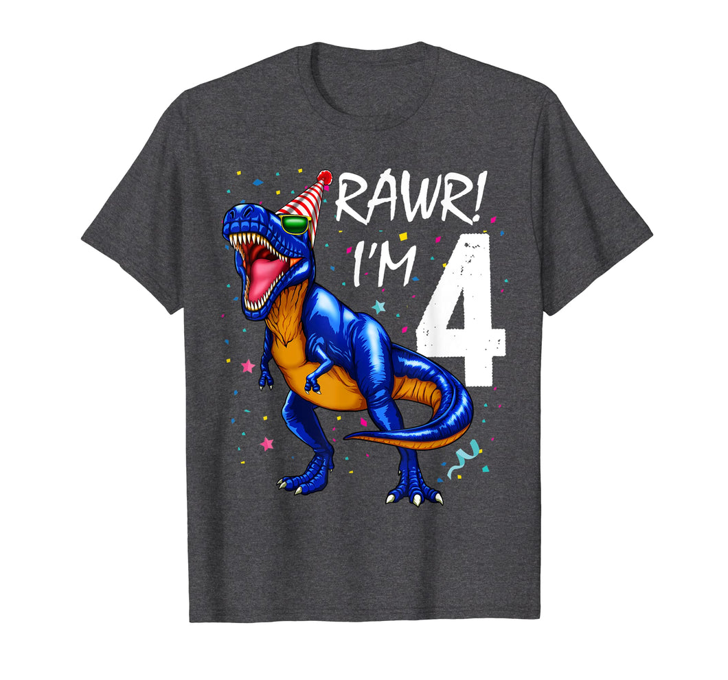 Funny shirts V-neck Tank top Hoodie sweatshirt usa uk au ca gifts for Rawr I'm 4 4th Birthday Dinosaur Shirts Boys Dinosaur Gift 1485733