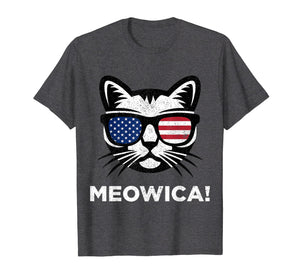 Funny shirts V-neck Tank top Hoodie sweatshirt usa uk au ca gifts for 4th of July Meowica Cat American Flag Glasses T shirt Kids 1899755