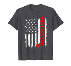 Funny shirts V-neck Tank top Hoodie sweatshirt usa uk au ca gifts for Hockey Stick Red American Flag Distressed T-Shirt 1786136