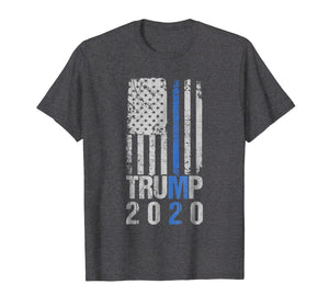 Funny shirts V-neck Tank top Hoodie sweatshirt usa uk au ca gifts for Trump 2020 T Shirt - Thin Blue Line Police For Trump 3485680