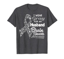 Load image into Gallery viewer, Funny shirts V-neck Tank top Hoodie sweatshirt usa uk au ca gifts for I wear Gray for my Husband - Brain Cancer Awareness shirt 258794
