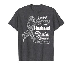 Funny shirts V-neck Tank top Hoodie sweatshirt usa uk au ca gifts for I wear Gray for my Husband - Brain Cancer Awareness shirt 258794