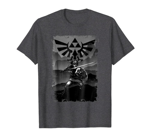 Nintendo Zelda Link Battle Ready Greyscaled Graphic T-Shirt