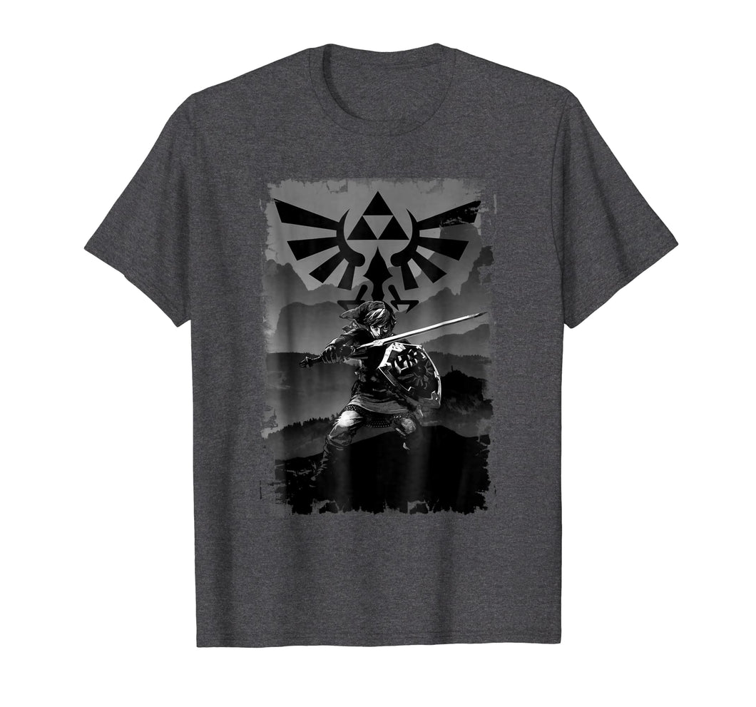 Nintendo Zelda Link Battle Ready Greyscaled Graphic T-Shirt