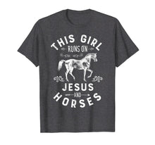 Load image into Gallery viewer, This Girl Runs On Jesus And Horses T Shirt Horse Women Gifts
