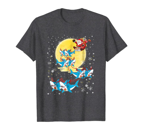 Santa Claus Riding Shark Christmas Tshirt Funny Xmas Gifts 852272
