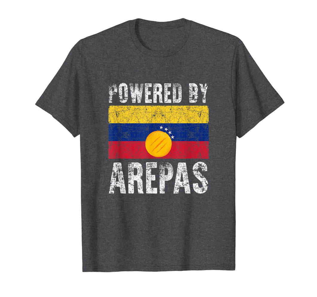 Funny shirts V-neck Tank top Hoodie sweatshirt usa uk au ca gifts for Powered by Arepas T-Shirt. Funny Venezuela Colombia Gift Tee 1100960