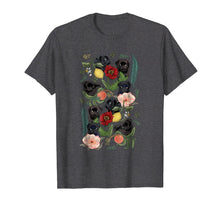 Load image into Gallery viewer, Botanical And Black Pug T- Shirt By Huebucket
