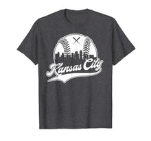 Load image into Gallery viewer, Kansas City Baseball Skyline Missouri KC Royal Blue Gift TShirt862582
